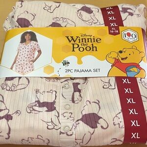 Winnie the Pooh Print Pink Pajama Set